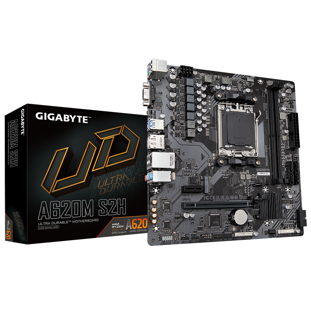 GIGABYTE A620M S2H AM5 LGA 1718 AMD A620 M-ATX Motherboard Image