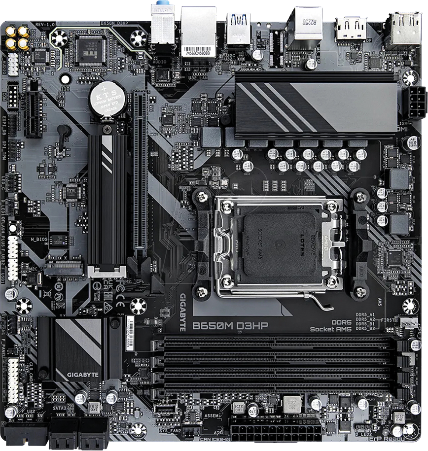 GIGABYTE B650M D3HP AM5 LGA 1718 AMD B650 M-ATX Motherboard Image