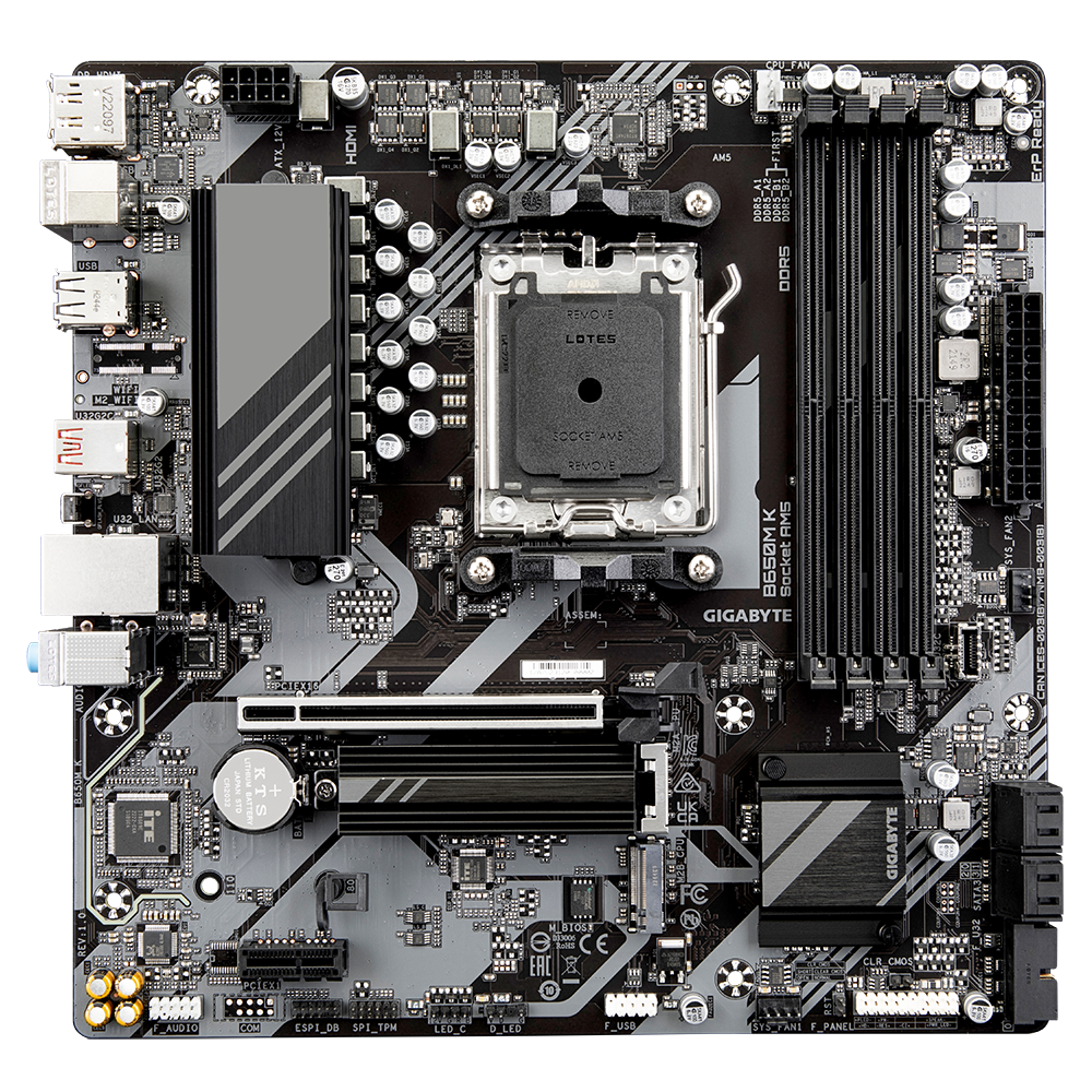GIGABYTE B650M K AM5 LGA 1718 AMD B650 M-ATX Motherboard Image