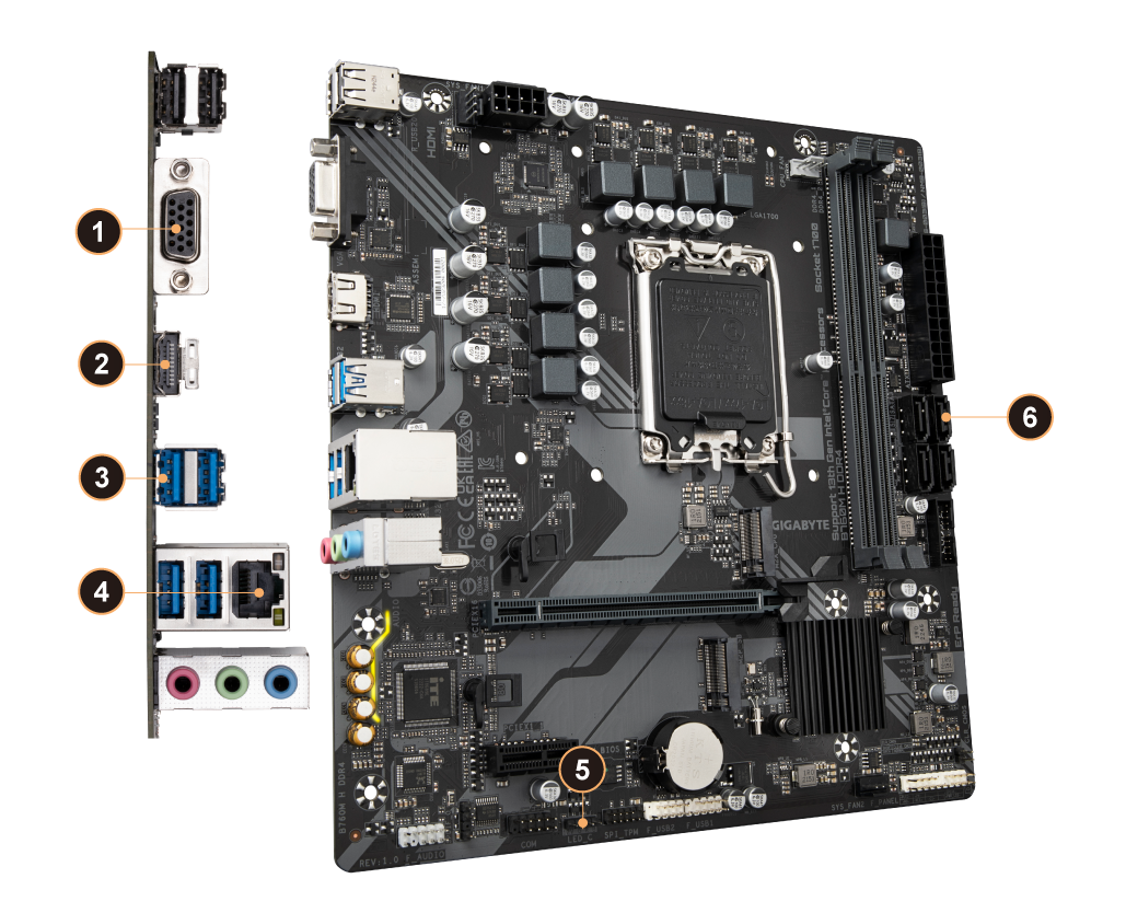 GIGABYTE B760M H DDR4 mATX Motherboard Image