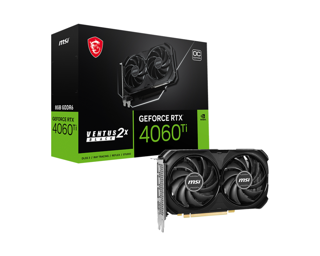 MSI GeForce RTX 4060 Ti VENTUS 2X BLACK OC 8GB Image