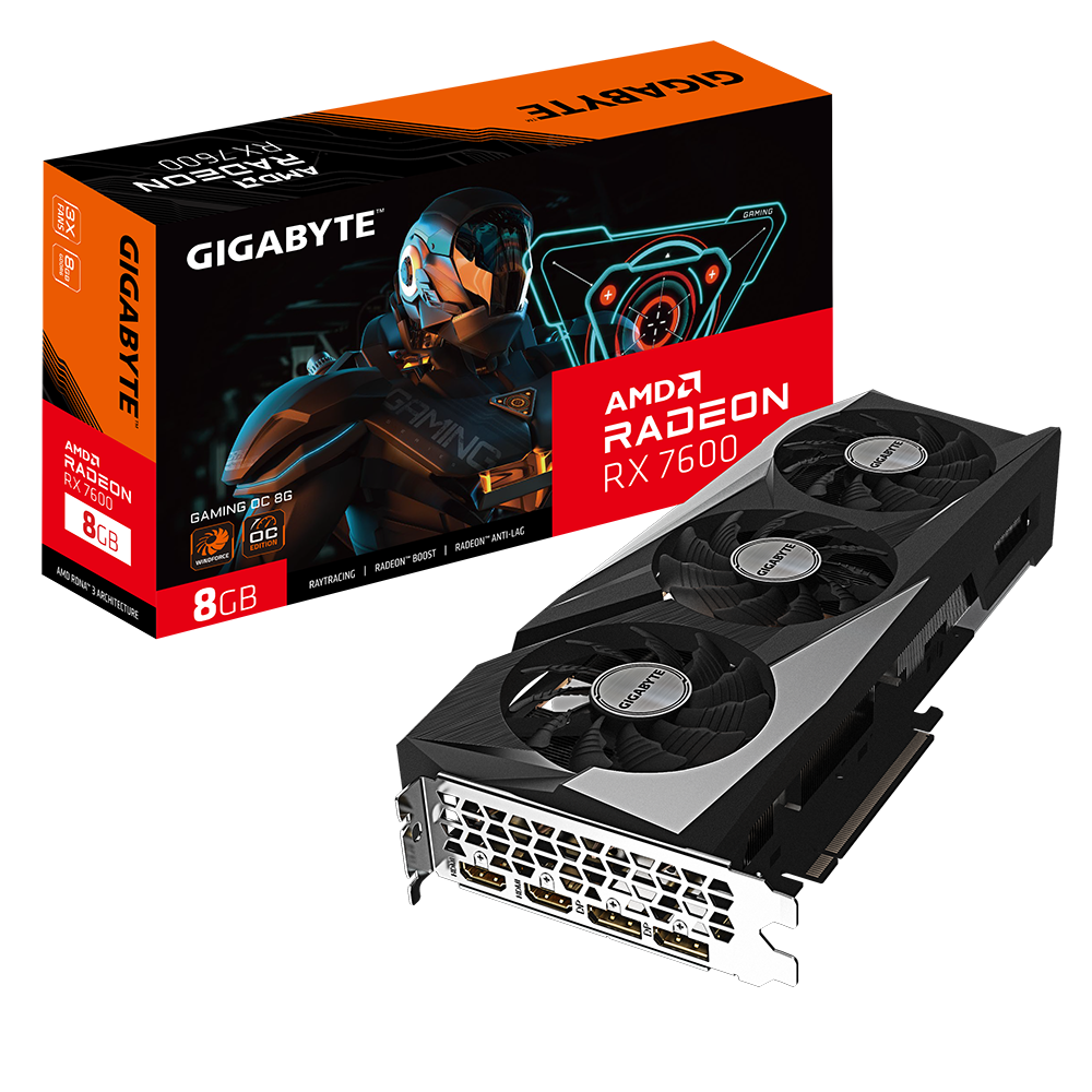 GIGABYTE Radeon RX 7600 GAMING OC 8G Graphics Card Image