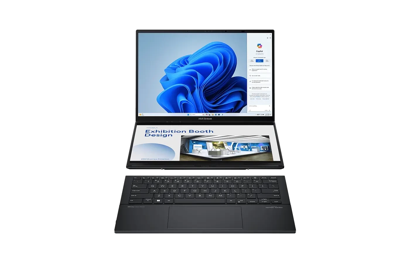 
Asus Zenbook DUO 2024 UX8406 (Intel Core Ultra 9 Processor 185H, 32GB RAM, 2TB SSD, Intel Arc Graphics, 14" 3K OLED Touchscreen + 14" FHD Touch)
 Image