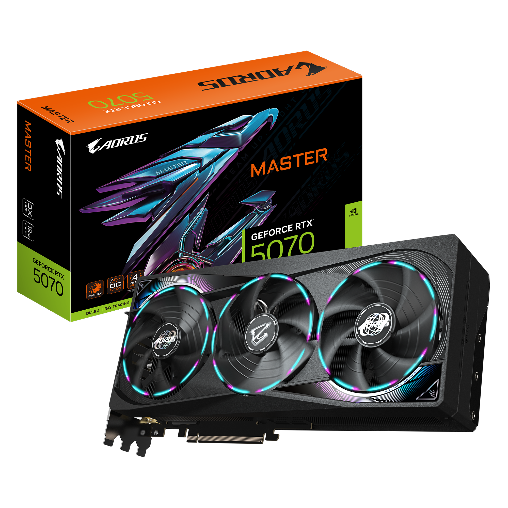 GIGABYTE AORUS GeForce RTX 5070 MASTER 12GB Image