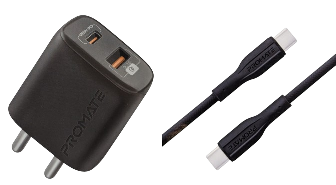 Promate 25W Charger and 60W Cable Image