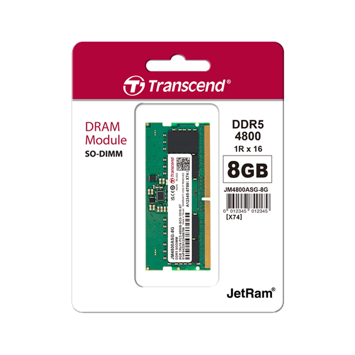 Transcend SO-DIMM Module Laptop RAM 8GB DDR5 4800MHz Image